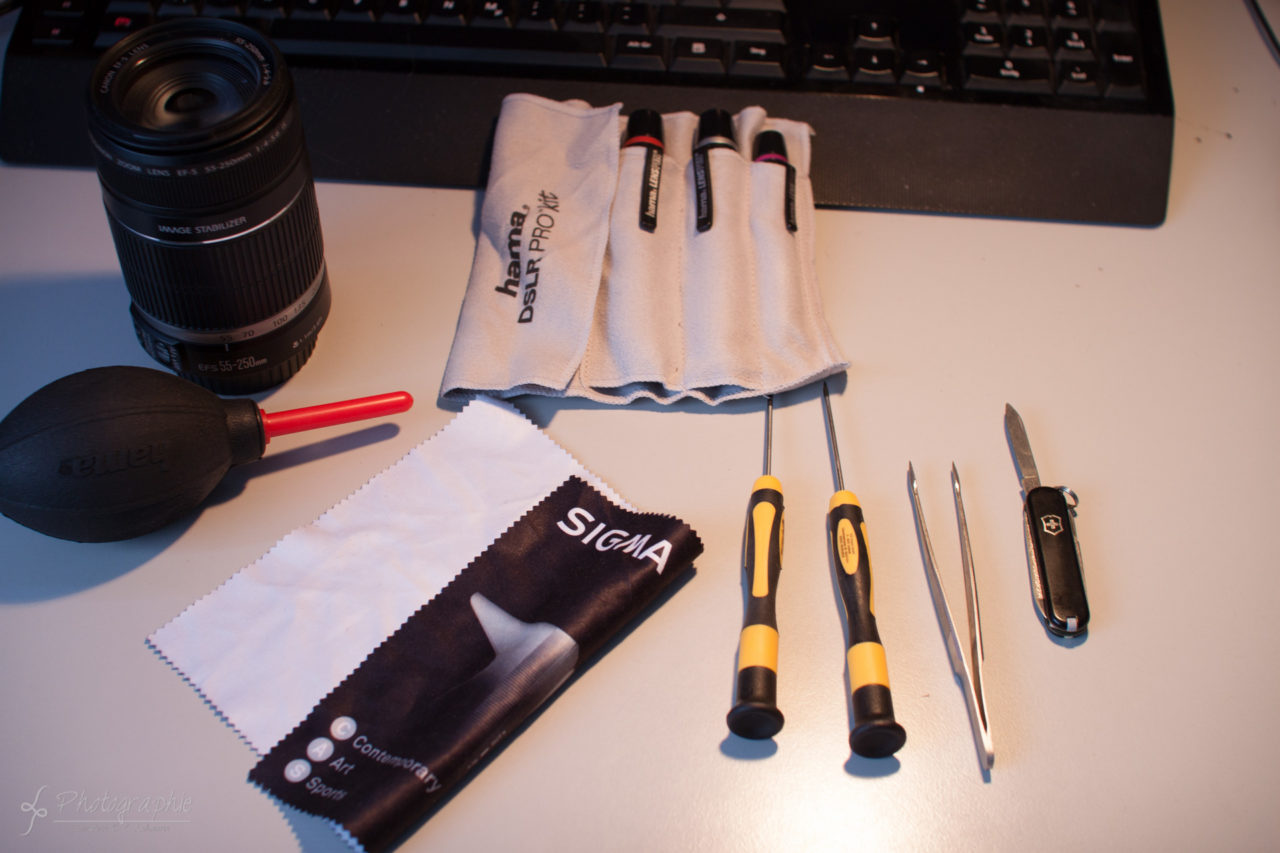 Utensilien zur Objektivreinigung