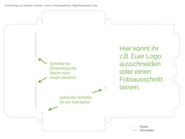 LS Photographie Düren Schnittvorlage für die Fotogeschenkbox